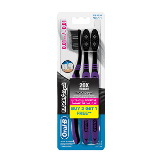Oral-B Ultrathin Sensitive Black Extra Manual Toothbrush 2+1pc