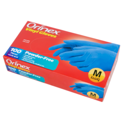 Orinex Vinyl Gloves Powder-Free M Blue Color 100pcs