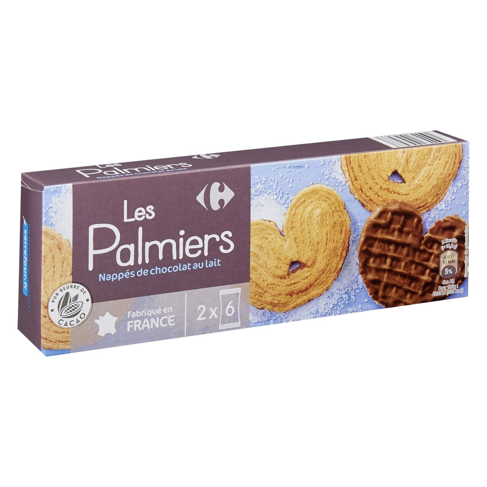 Carrefour Milk Chocolate And Palm Tree Biscuits 110g