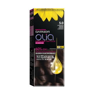 Garnier Olia No Ammonia Permanent Hair Color Luminous Brown 5.0 1pc