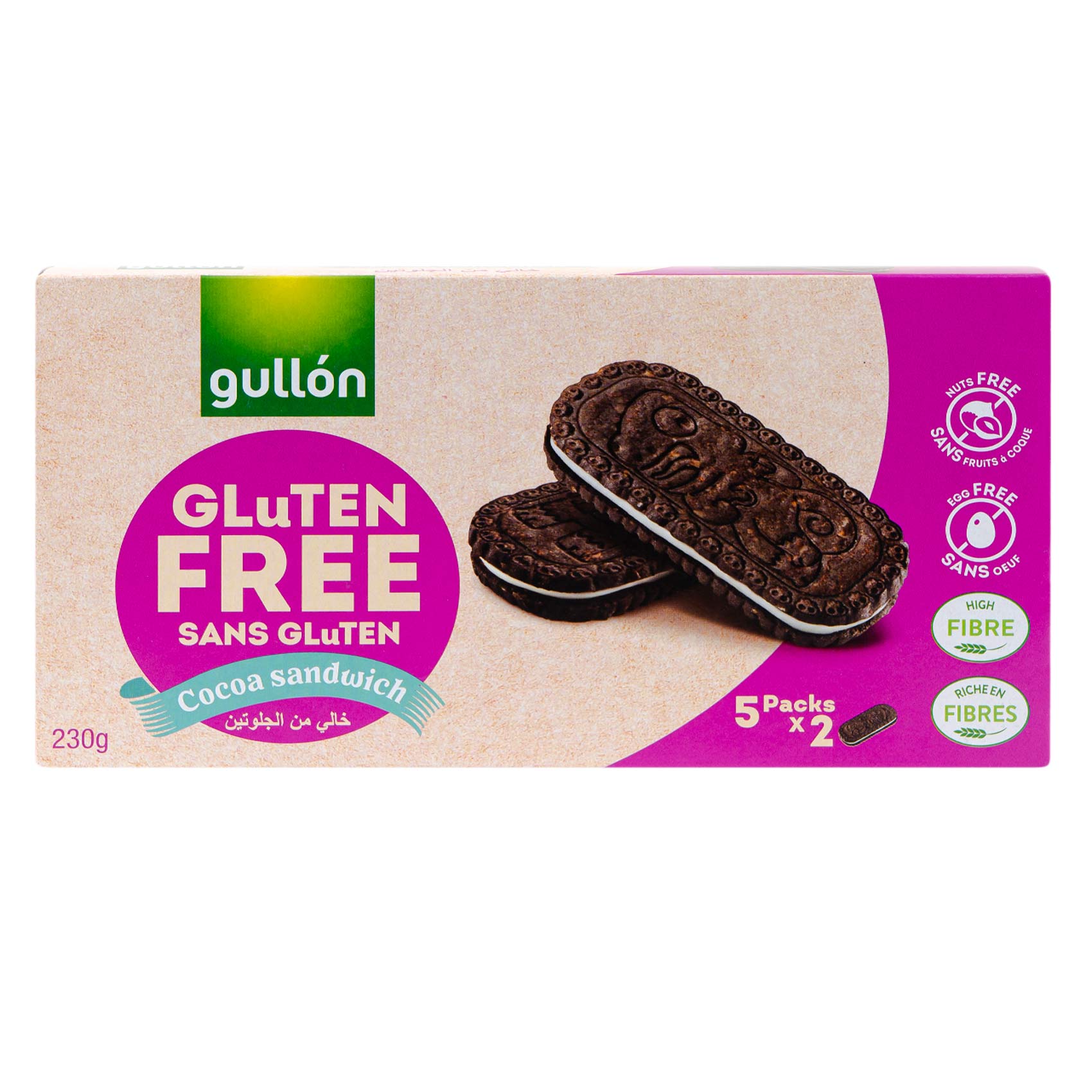 Gullón Gluten Free Cocoa Sandwich Cream Biscuits – 230 g