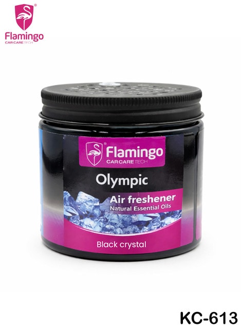 Flamingo Olympic Black Crystal Car Air Freshener KC-613 Long Lasting Natural Essential Oil
