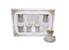 B & D Turkish Tea Cups & Saucer 6 Pieces