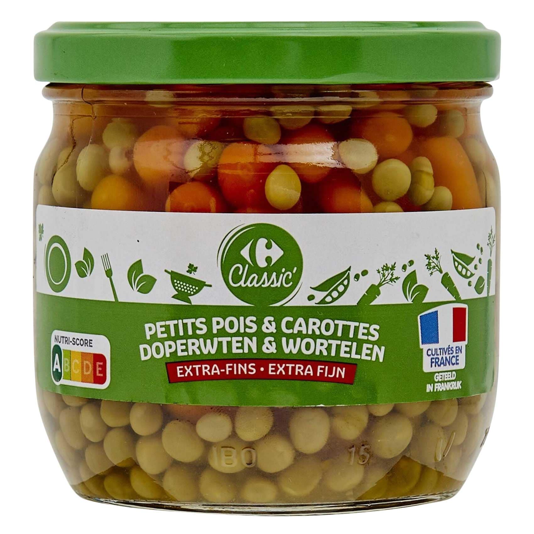 Carrefour Green Peas And Carrots, 37 ml