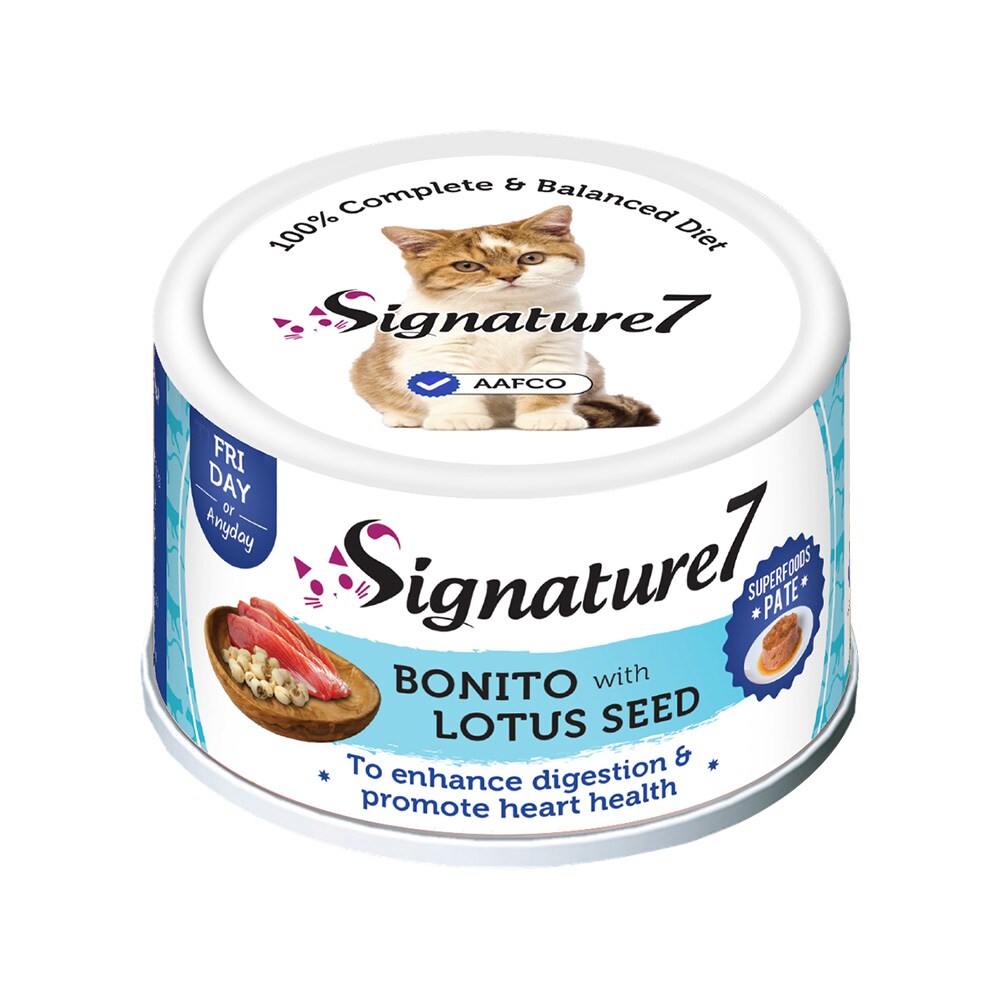 Signature7 Bonito and Lotus Seeds Canned Cat Food - 80 g