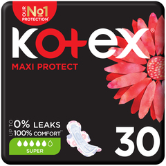Kotex Maxi Protect Super Sanitary Pads with Wings 30Sanitary Pads