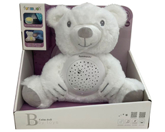 Funmuch Projector White Bear Plush Doll with Sound & Lights