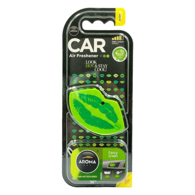 AROMA Fancy Green Car Vent Air Freshener – Lip Design – Clip-On Type – Strong and Long-Lasting Scent – Suitable for Cars, SUVs, and Trucks