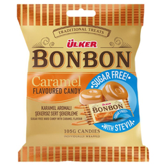 Ulker Bonbon Sugar Free Caramel Flavoured Candy with Stevia 150g