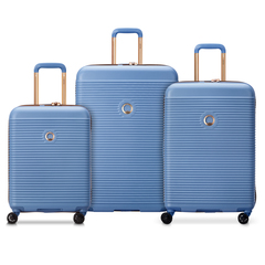 Delsey Freestyle Luggage Expandable Trolley Set 55cm, 70cm, 82cm Sky Blue