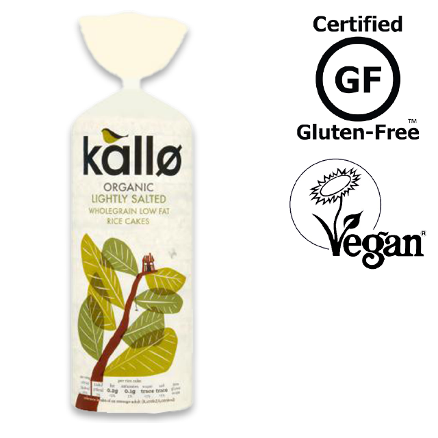 Kallo Organic Lightly Salted Wholegrain Low Fat Rice Cake 130g
