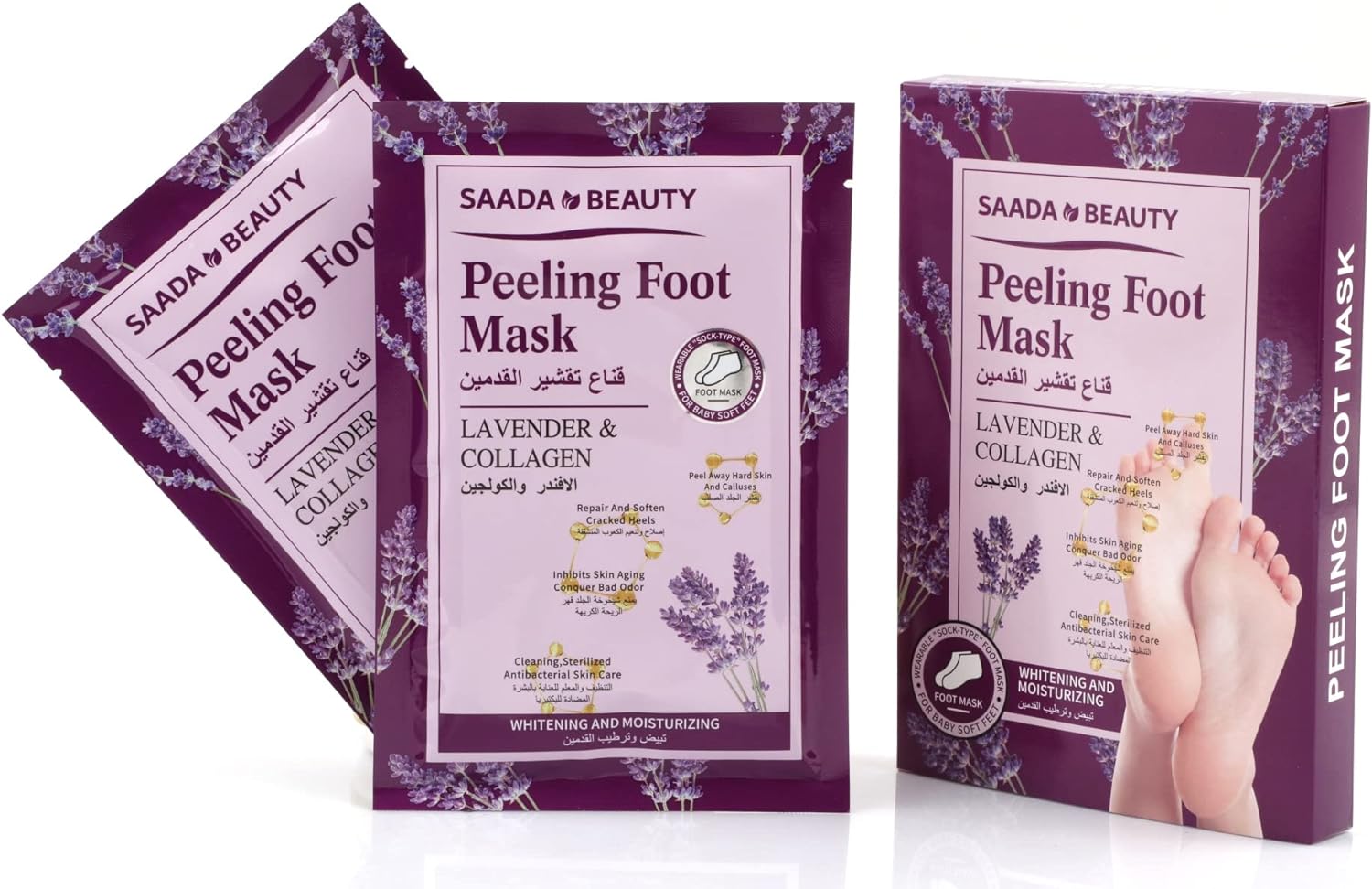 Saada Beauty Happiness Beauty Lavender Collagen Foot Peeling Mask 40G
