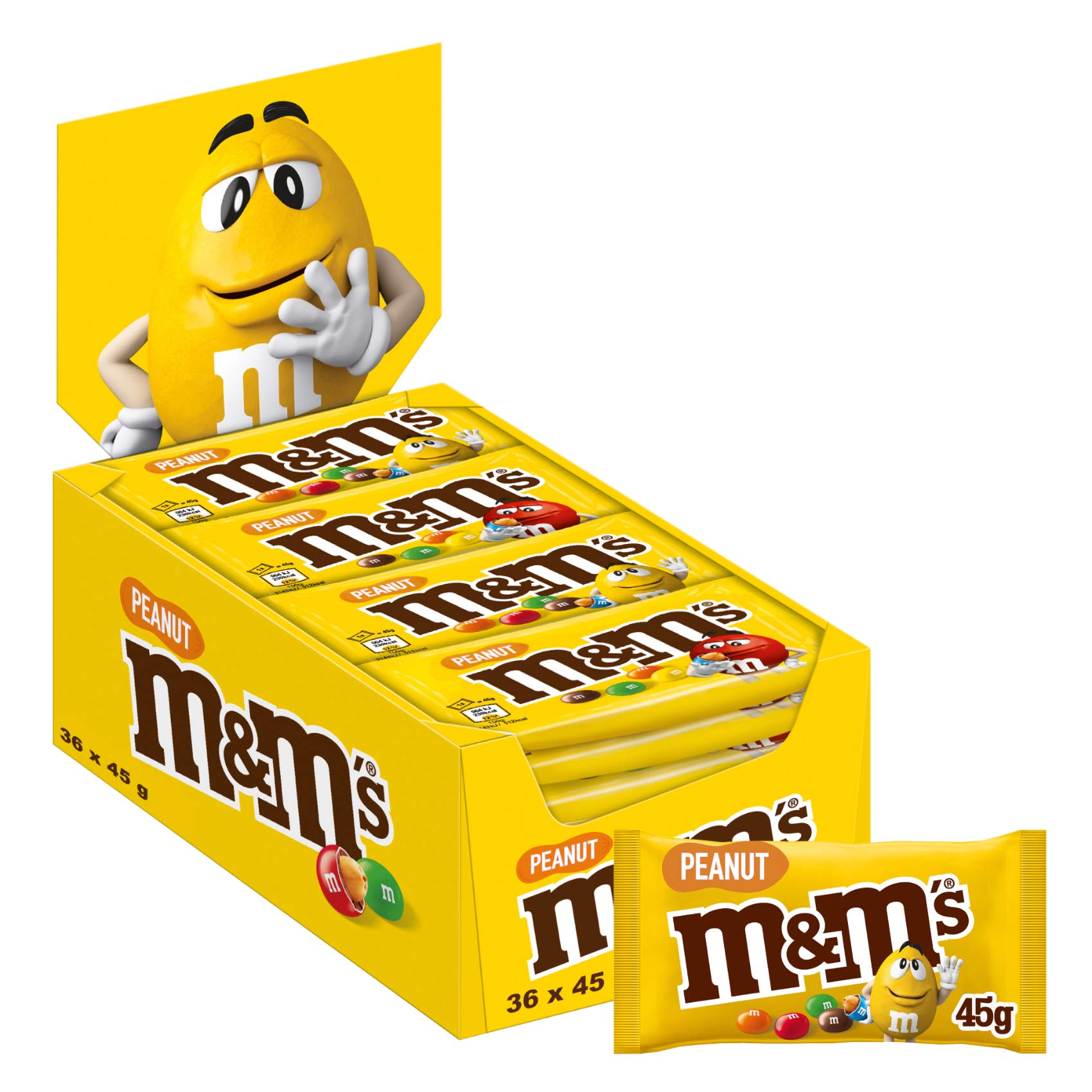 m&m's Chocolate Peanut, Pack of 36x45g