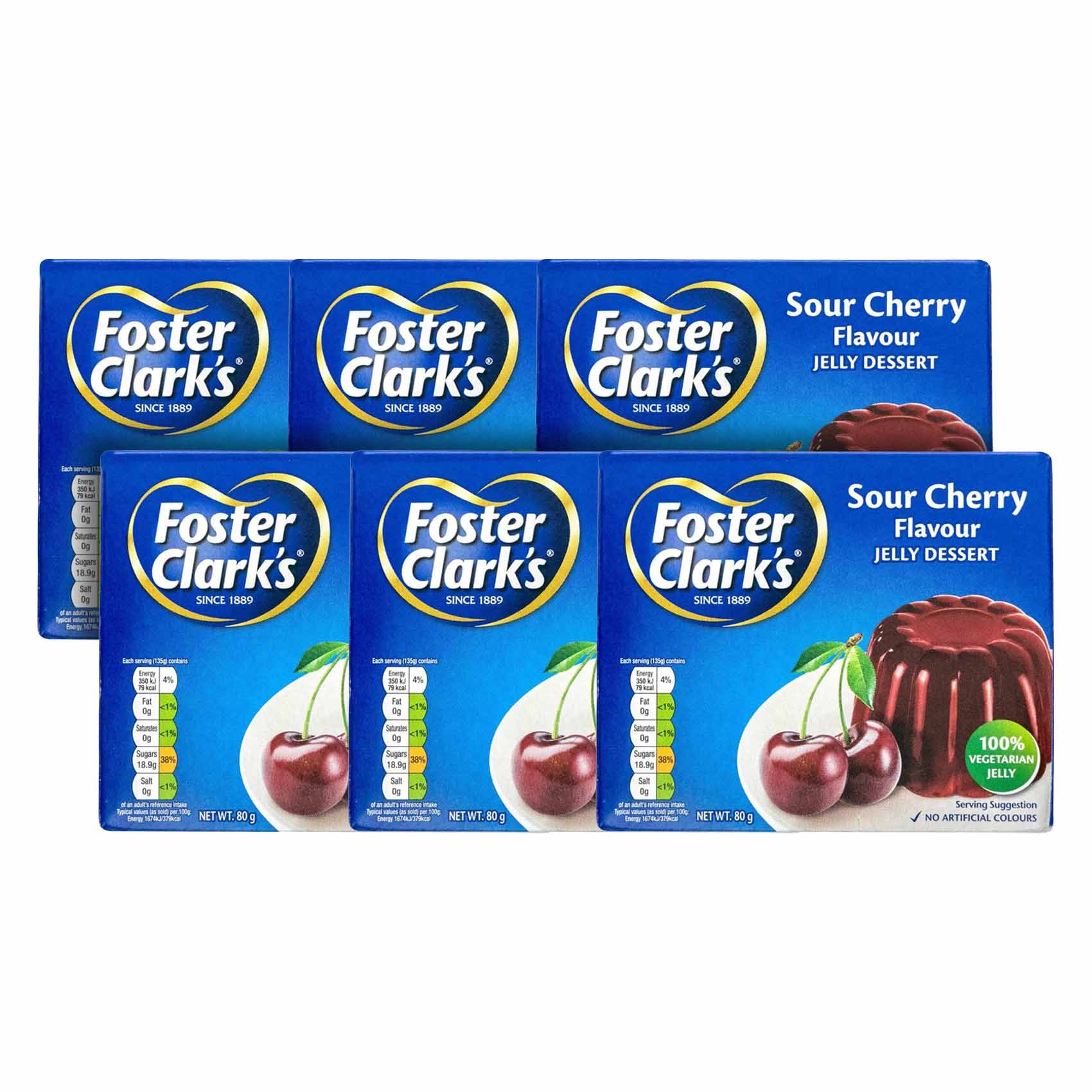 Foster Clark's Sour Cherry flavored Jelly 80g x6