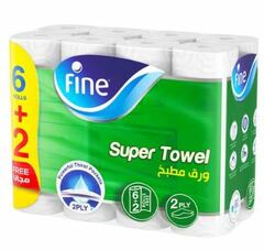 Fine Kitchen Towel Rolls 6+2pc