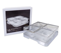 B & D Clear Glass Bowl Set 4 with Serving Plate