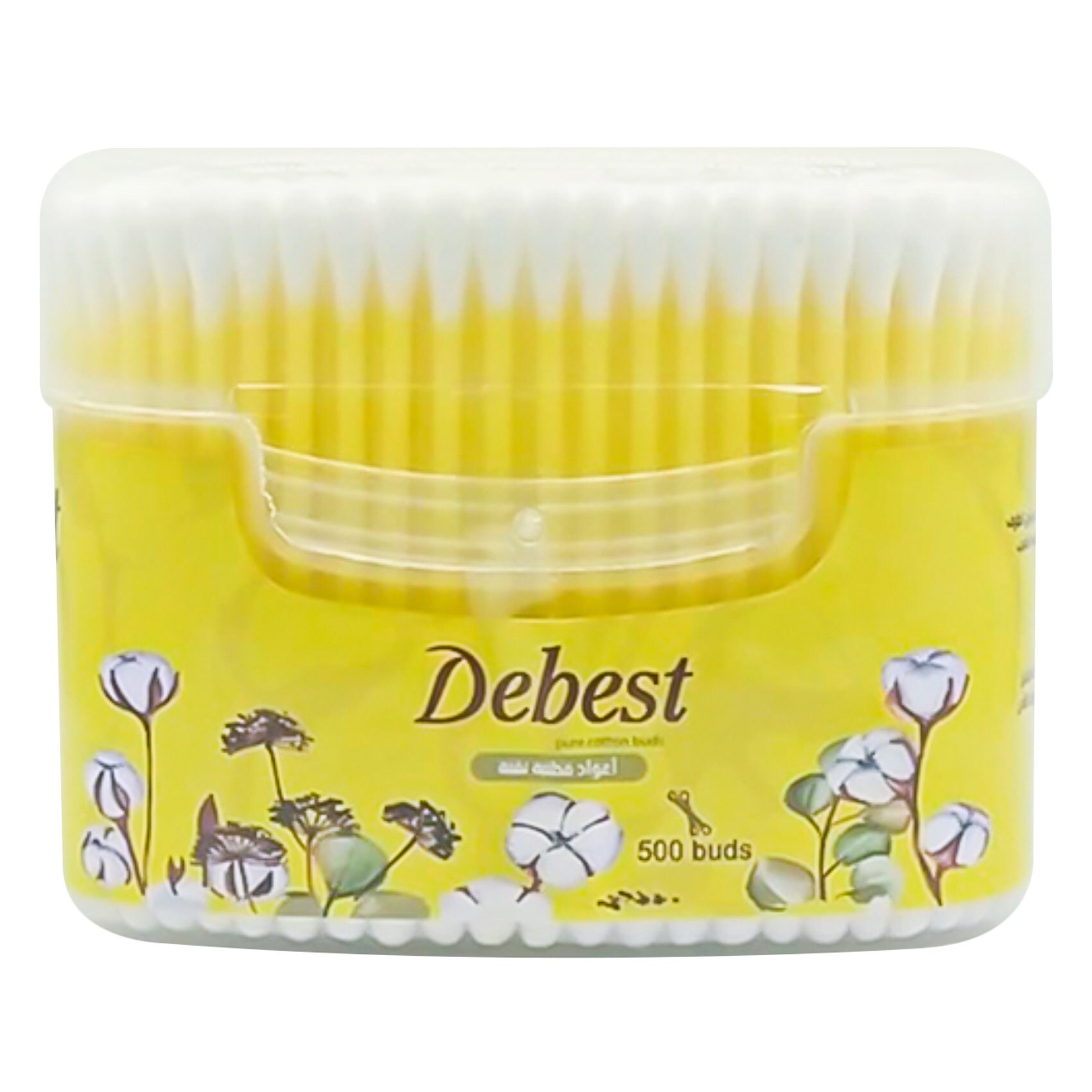 Debest Cotton Buds Yellow – 500 pcs