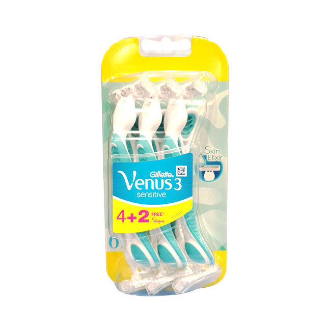 Gillette Venus Simply 3 Sensitive Women's Disposable Razors 4+2pcs