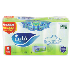Fine Fluffy Facial Tissues 200 Sheets 5Packs