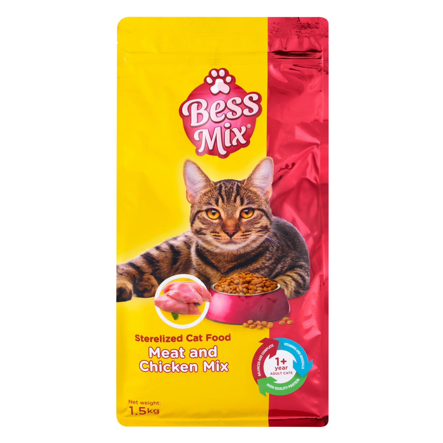 Bess Mix Cat Food Meat With Chicken, 1.5 kg