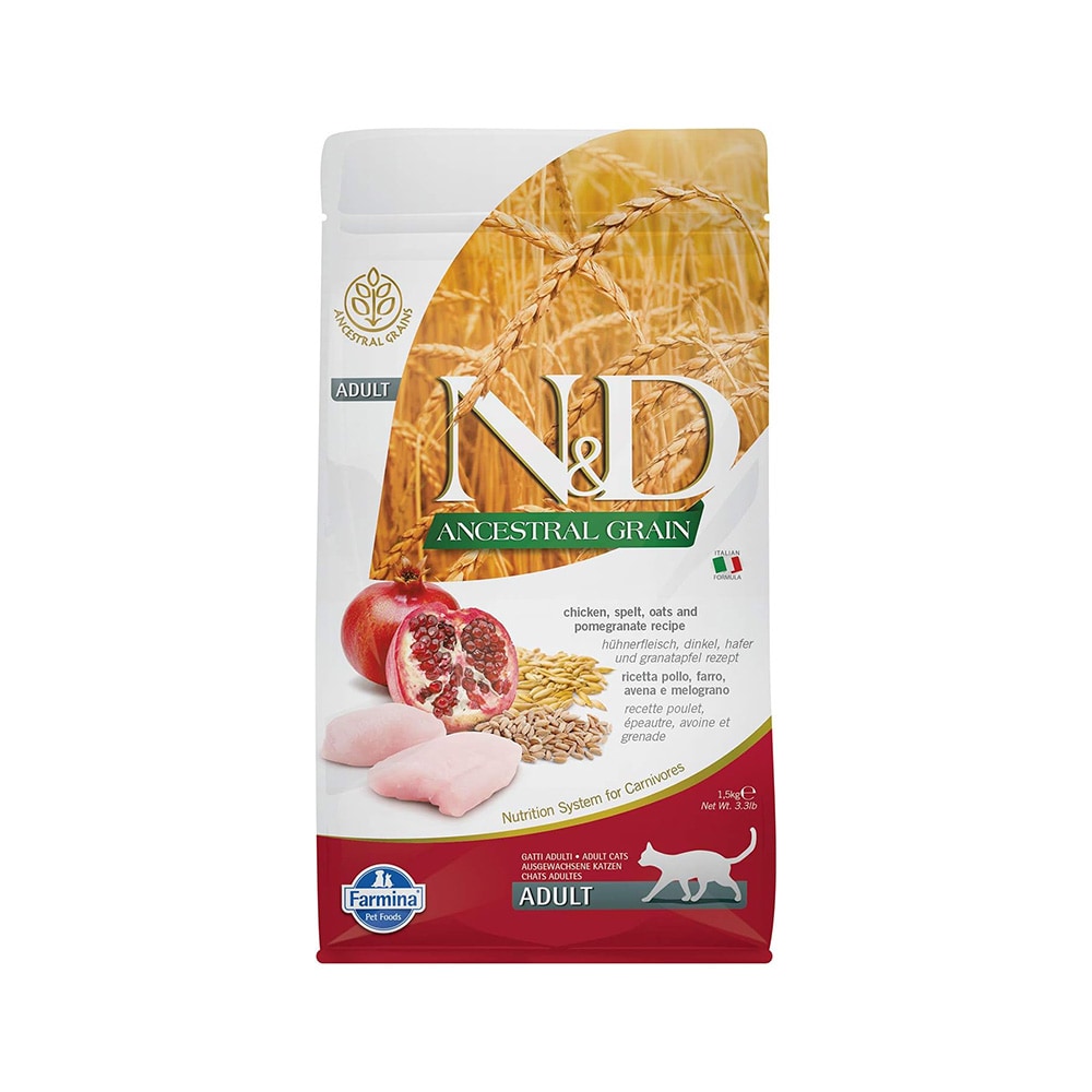 Farmina N&D Ancestral Grain Chicken and Pomegranate Dry Cat Food - 300 g