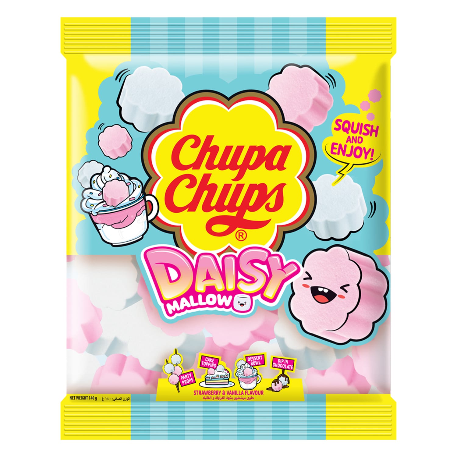 Chupa Chups Daisy Marshmallow Strawberry & Vanilla Flavour 140 g
