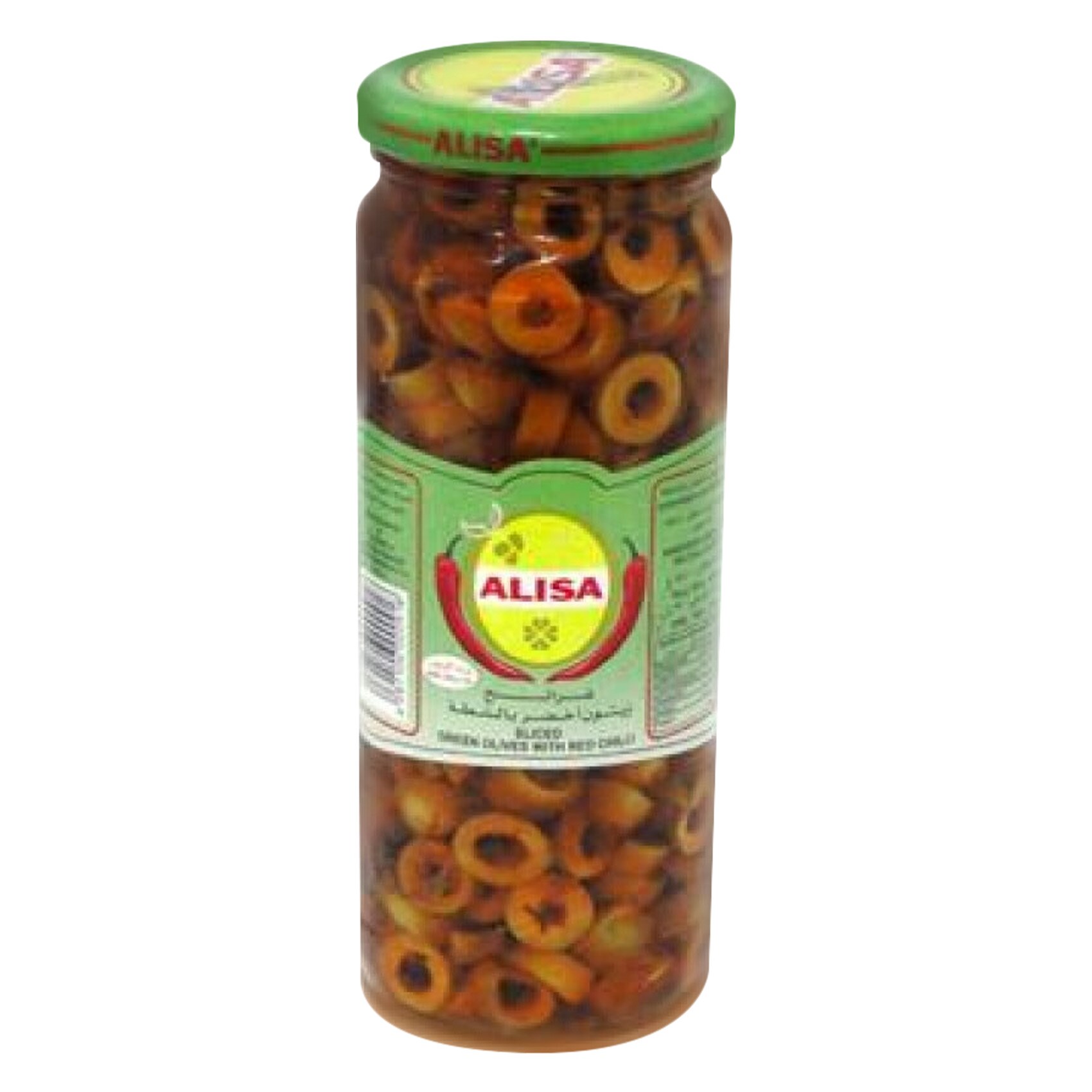 Alisa Sliced Olives with Red Chili – 440 g