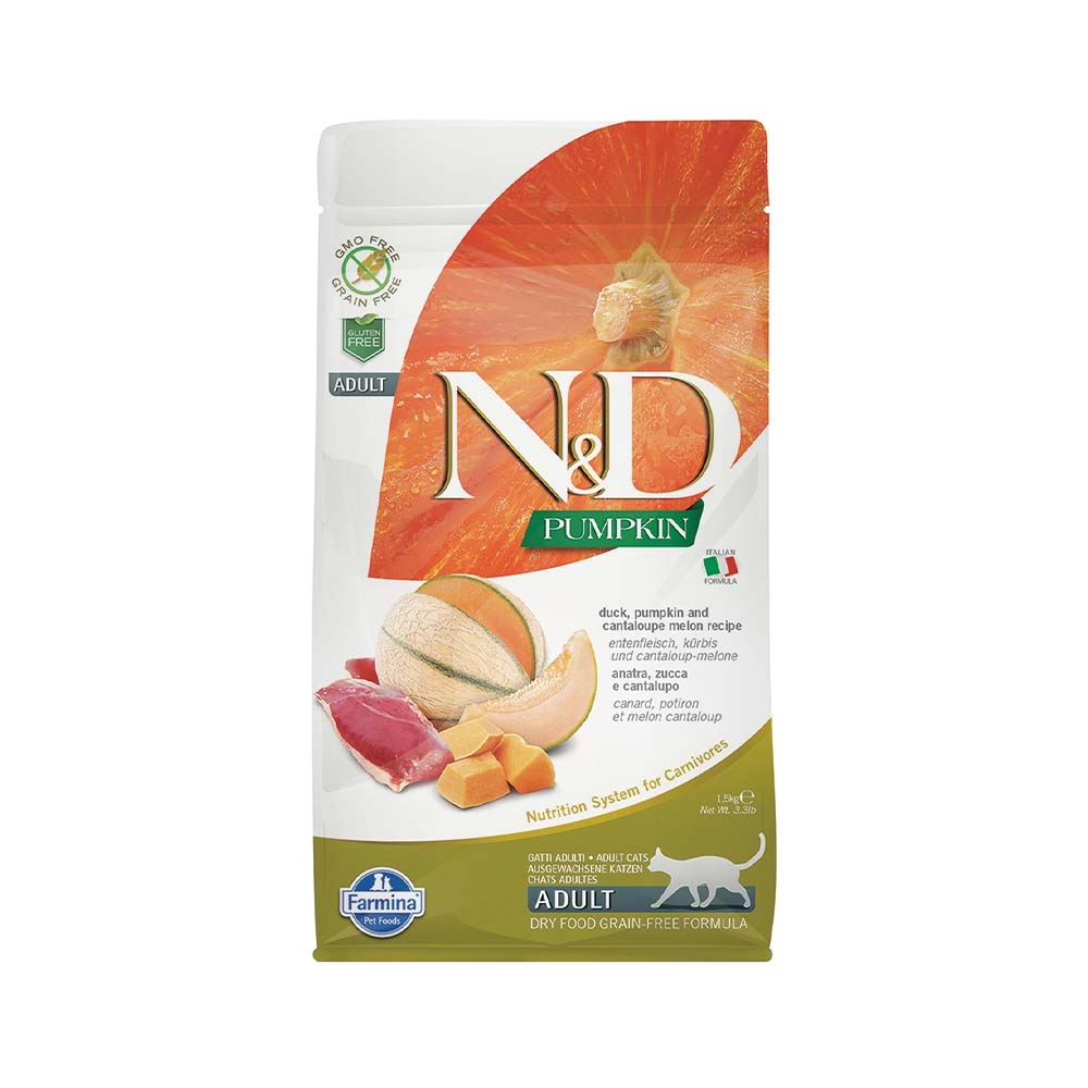 Farmina N&D Duck - Pumpkin and Cantaloupe Melon Recipe Dry Cat Food - 1.5 kg