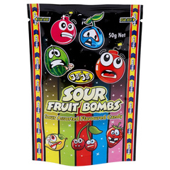 Jojo Sour Fruit Bombs Sour Assorted Flavoured Candy 50g