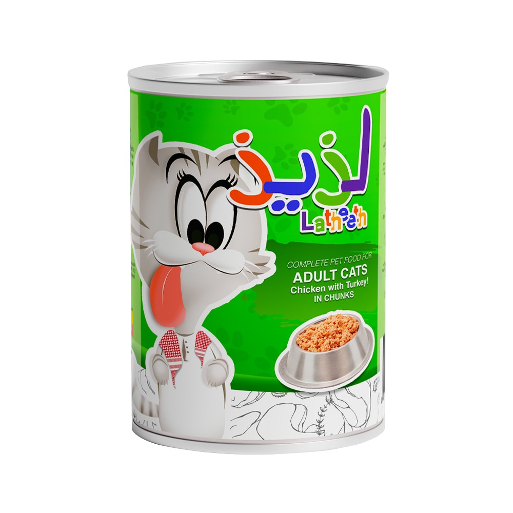 Latheeth Chicken and Turkey in Chunks Adult Canned Cat Food - 400 g