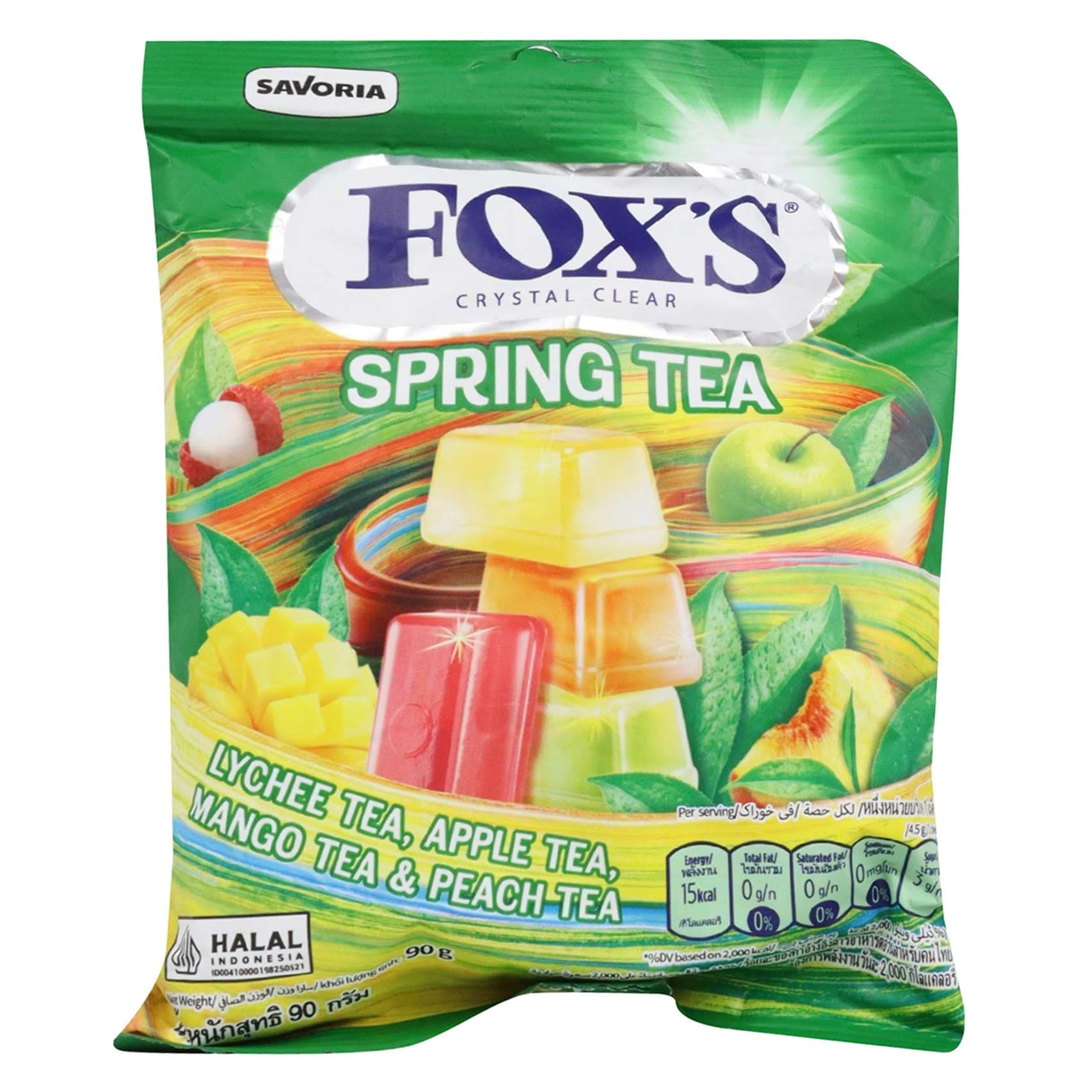 Fox Spring Tea Flavored Candy (Lychee Tea, Apple Tea, Mango Tea, Peach Tea) 90g