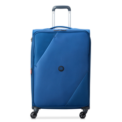 Delsey Maringa 71cm 4 Double Wheels Expandable Trolly Case Blue