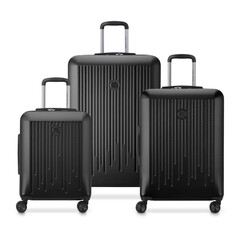 Delsey Christine Trolley Luggage 3 Piece Set 82cm, 70cm, 55cm - Black