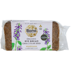 Biona Organic Organic Rye Bread with Chia & Flax Seed Sourdough 500g