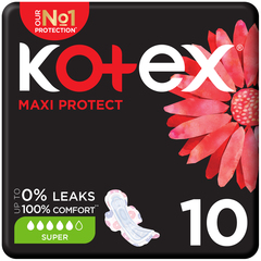 Kotex Maxi Protect Super Sanitary Pads with Wings 10Sanitary Pads