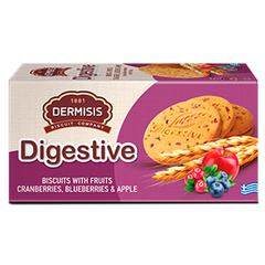Dermisis Digestive Biscuits with Fruits Cranberries, Blueberries & Apple 180g