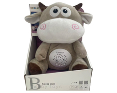 Funmuch Projector Cow Plush Doll with Sound & Lights
