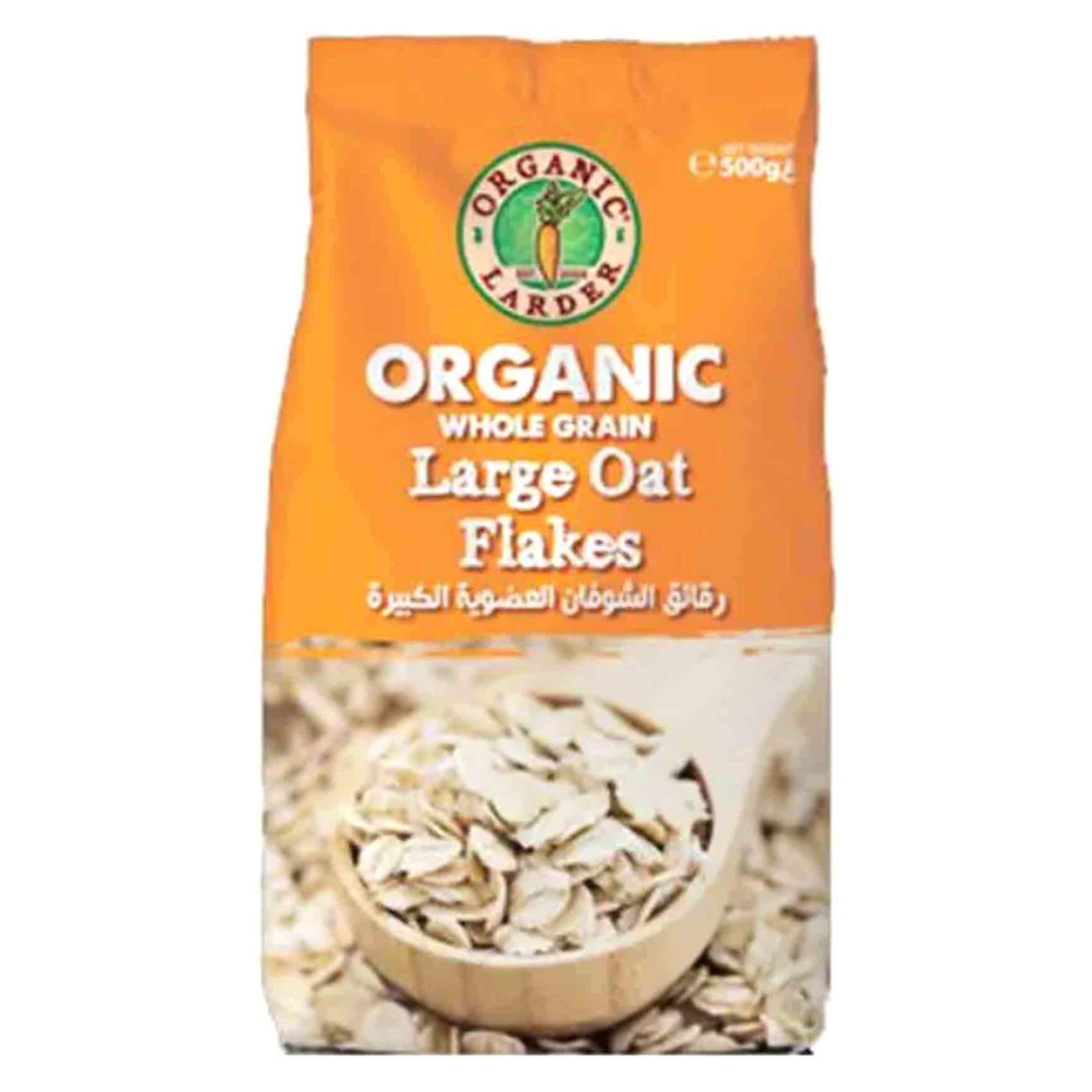 Organic Larder Whole Grain Oat Flakes Large 500g