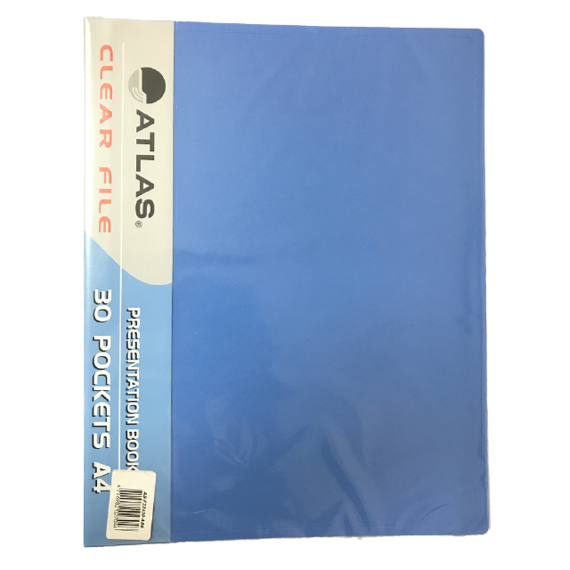 Clear File A4 30 Pocket Asst