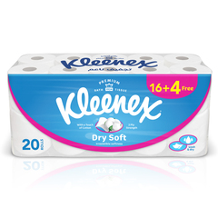 Kleenex Dry Soft Toilet Tissue Paper 16+4Rolls