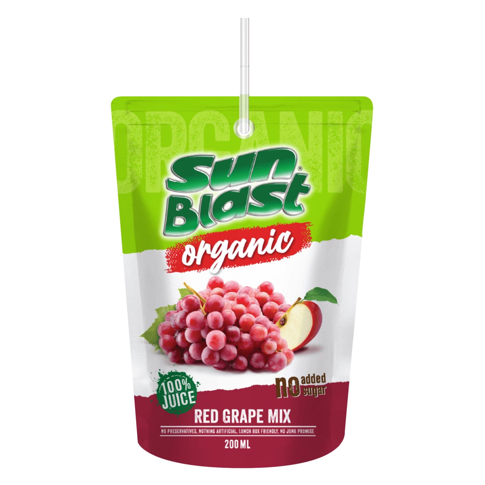 Sun Blast 100% Organic Grape Juice Mix 200ml