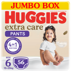 Huggies Extra Care Culottes Diapers Size 6 (15-25 KG) Jumbo Box 56Diapers