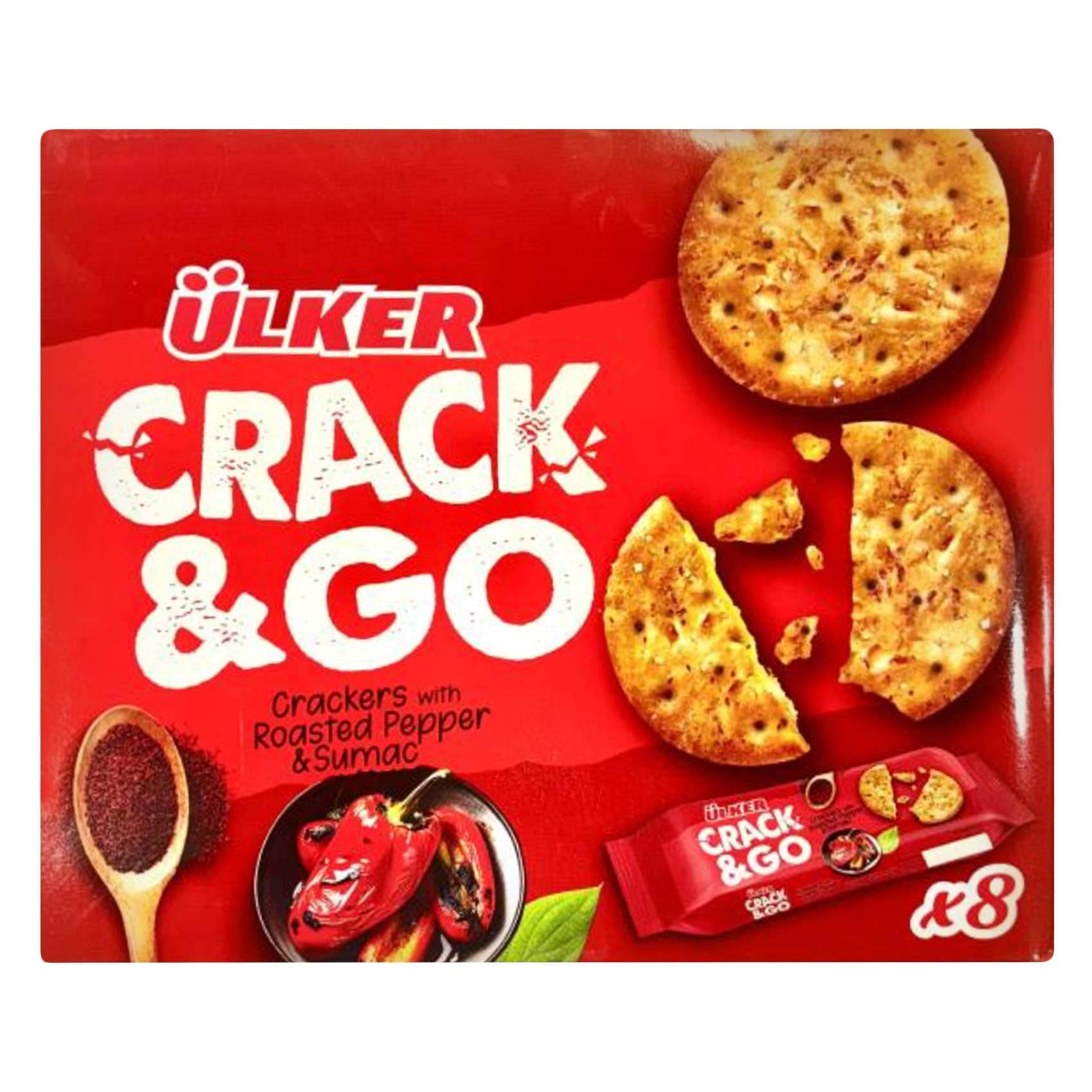 Ulker Crack&Go - Crackers With Roasted Pepper & Sumac 36g x8