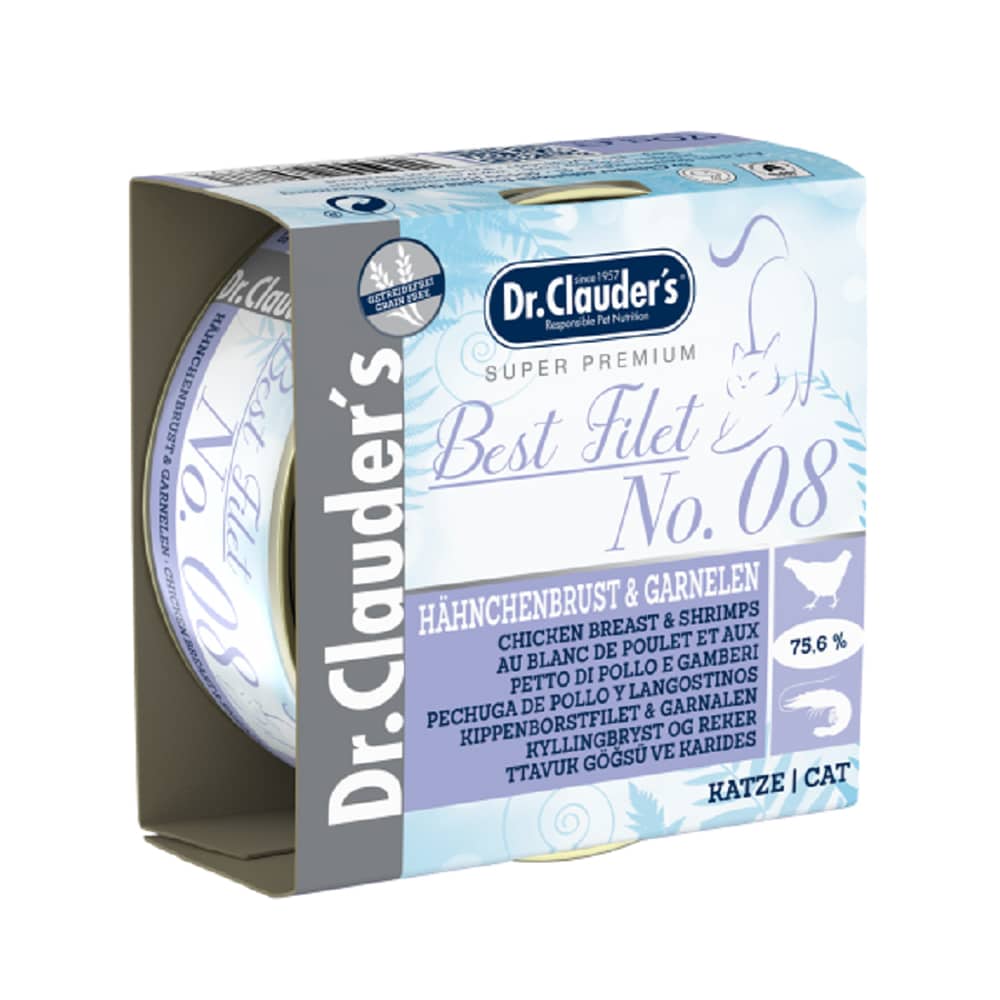 Dr.Clauder's Best Fillet No. 08 Chicken Breast and Prawns Canned Cat Food - 70 g