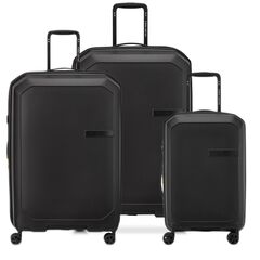 Delsey Anverz Expendable Double wheel luggage Cabin Trolley Suitcase Set 55/65/75cm Black