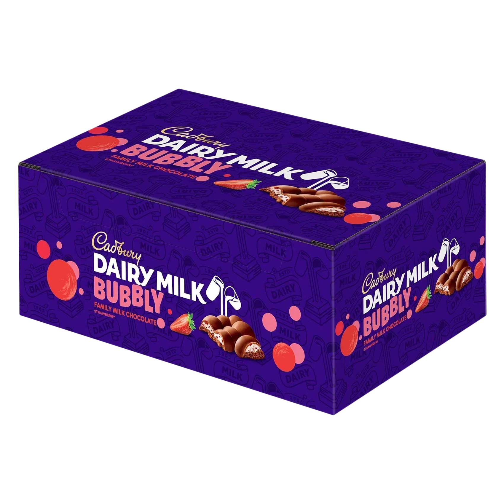 Cadbury Dairy Milk Bubbly Strawberry, 27g x12