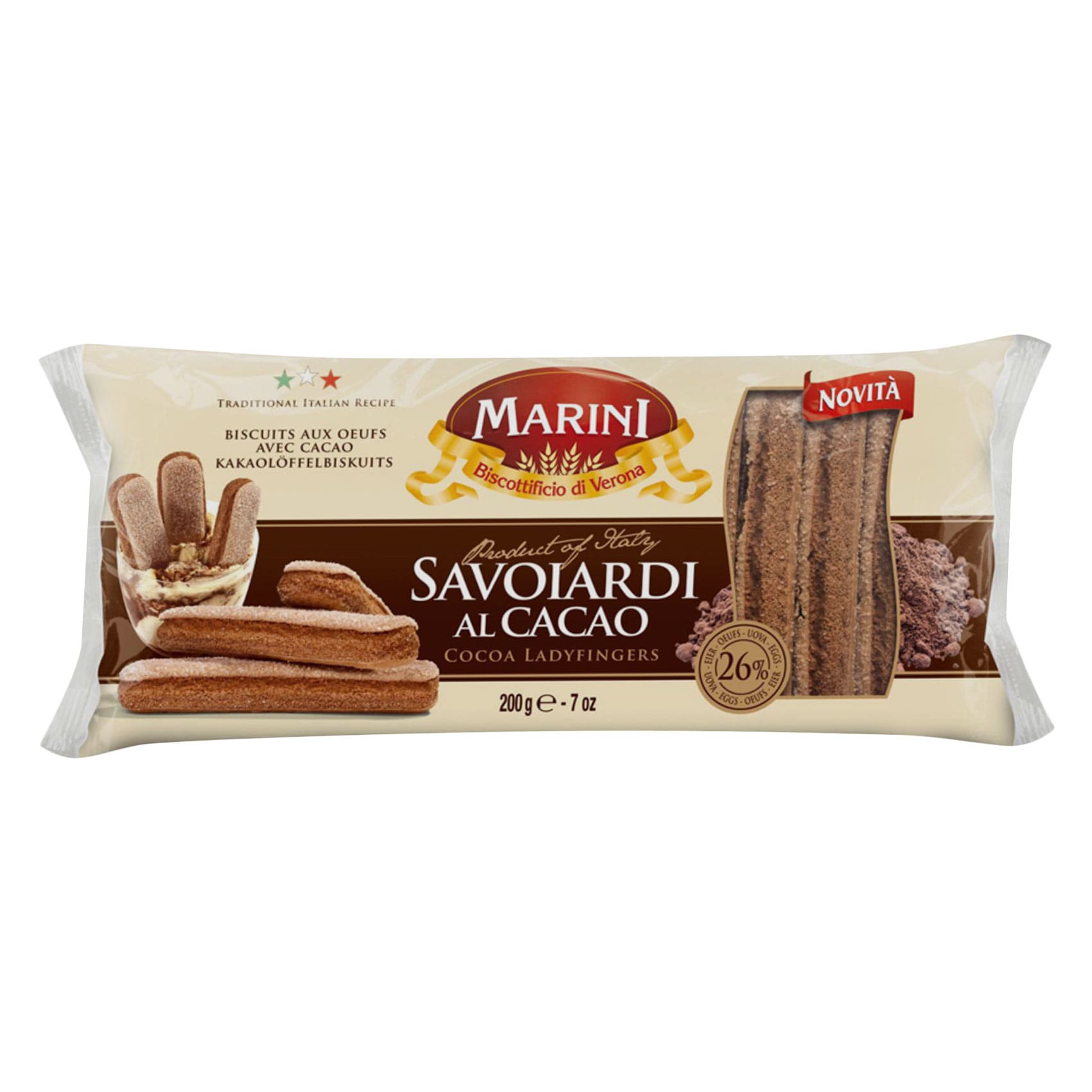 Marini Savoiardi Cocoa Ladyfingers Biscuits 200g