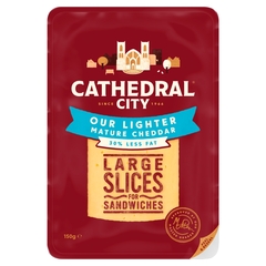 Cathedral City Sandwich Slices Mature Lighter Cheddar Cheese 150g