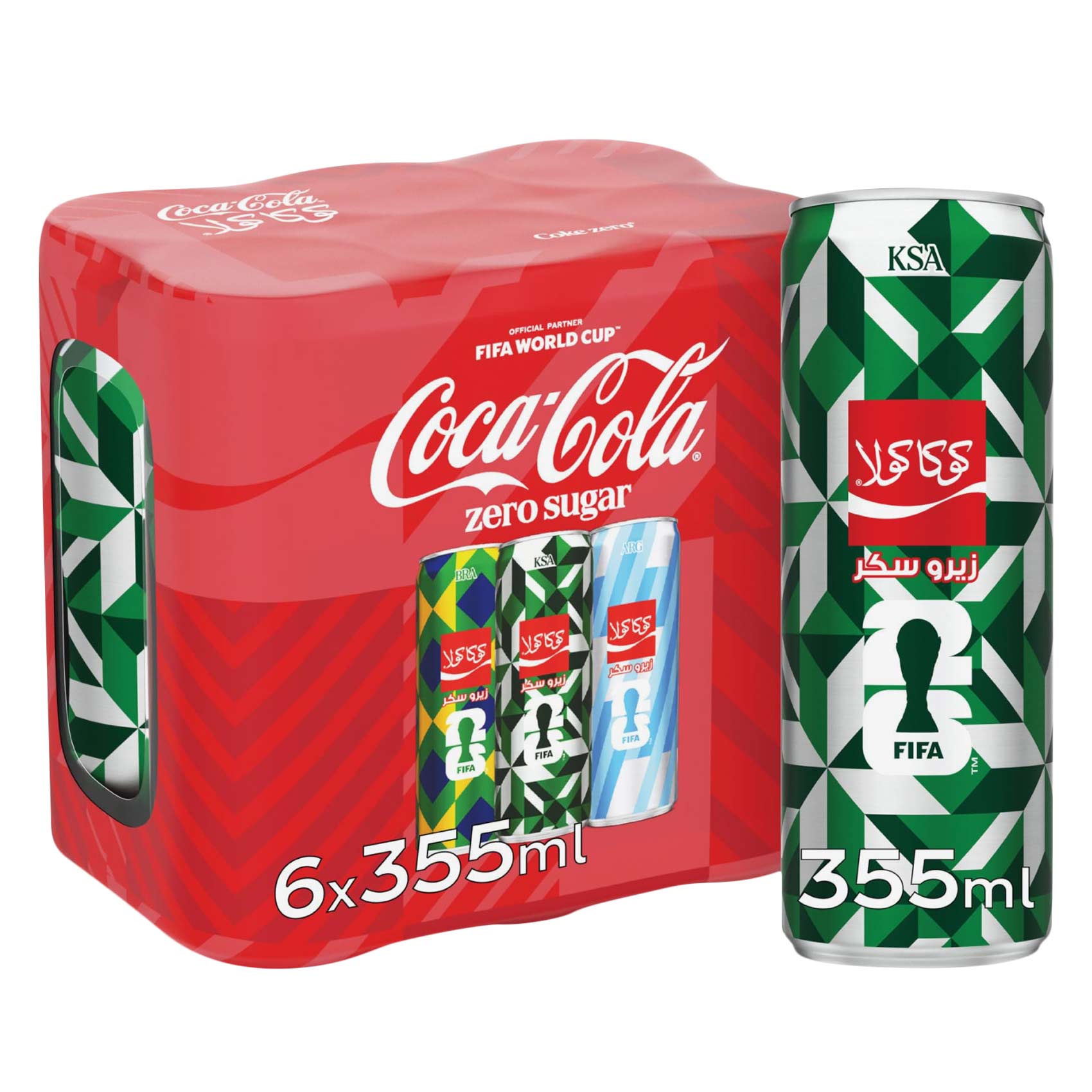 Coca-Cola Zero Soft Drink Can, 355 ml x5 + 1 Free