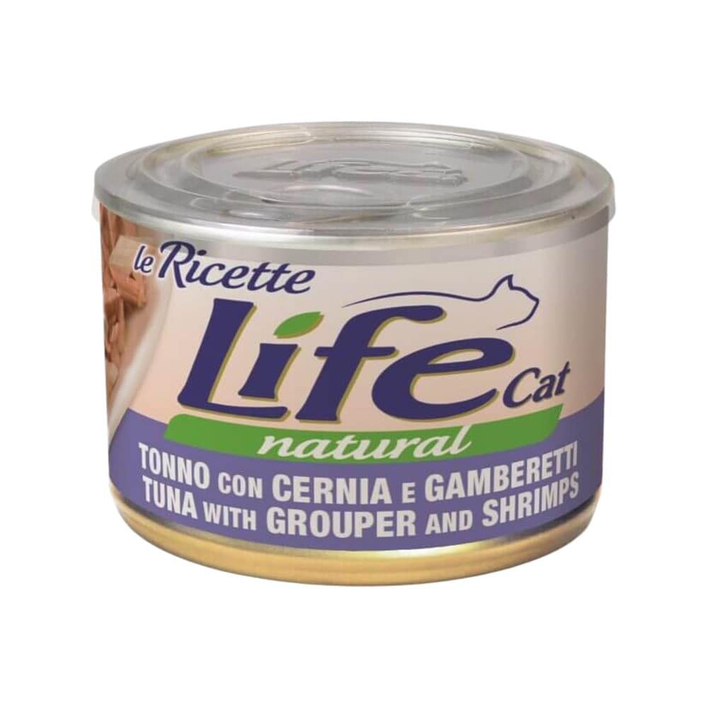 Life Cat Natural Tuna with Grouper and Shrimp Canned Cat Food - 150 g